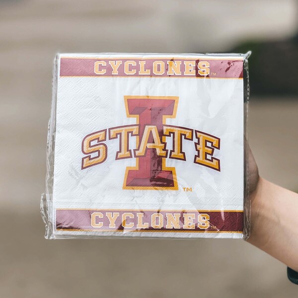 I-State Cardinal & Gold Square 6.5 inch Paper Napkins (25-Pack)